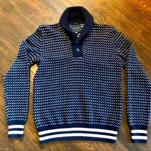 American Eagle Men’s Shawl Collar Blue Sweater (S)
